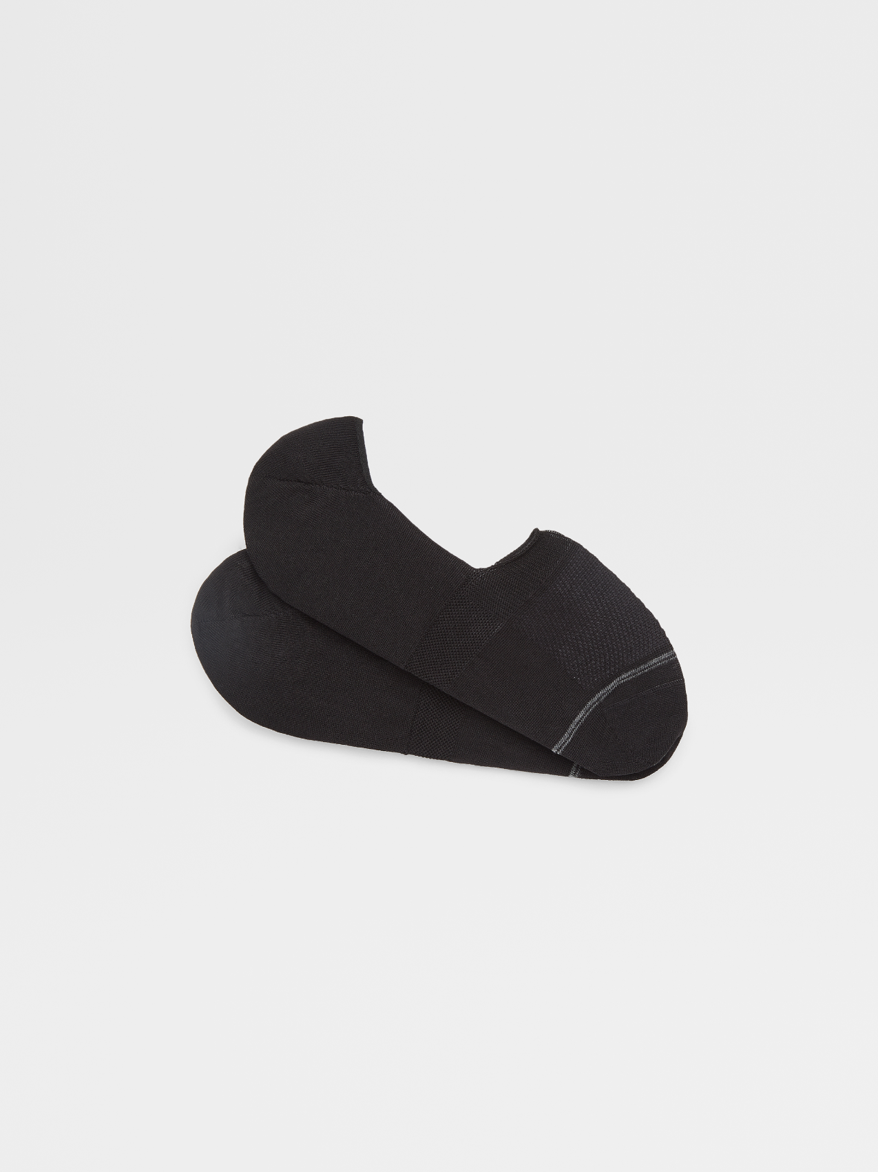 Black Mesh Cotton No-Show Socks